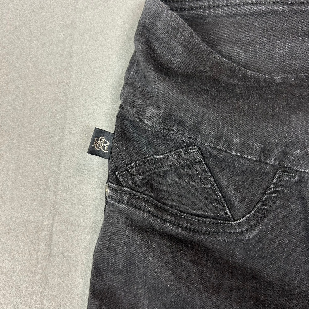 Rock & Republic Jeans Fever Crop Pull On Slimming Women 6 Black - Picture 8 of 10